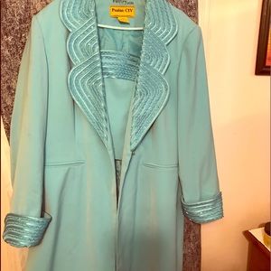 Ladies Teal Two-Piece Dress/Suit